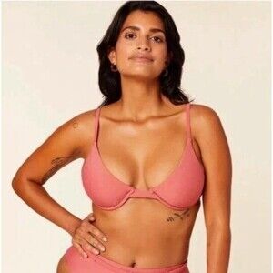 Andie Swim Size Small Pink Punch Sicily Bikini Swimsuit Top Women’s New NWT